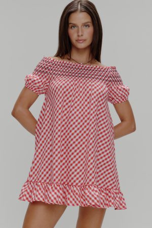 Ruby Gingham Babydoll Dress – Cherry Picnic