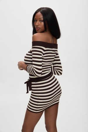 x BELLA HADID Saloon Knit Mini Dress – Cowboy Stripe