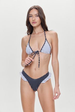 Sandy Micro Ruffle Bikini Bottom – Classic Polka Dot