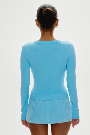 Sundae Cropped Cardigan – Blue Vanilla