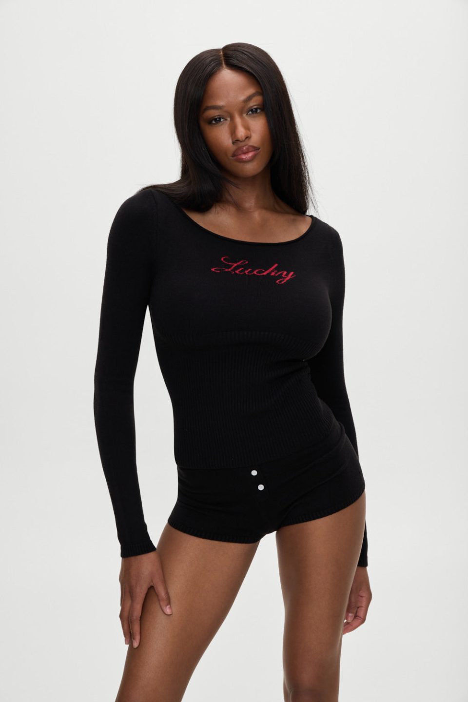 x BELLA HADID Theo Knit Sweater - Lone Star Black