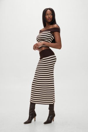 x BELLA HADID Tucker Knit Top – Cowboy Stripe