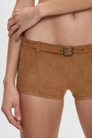 x BELLA HADID Wrangler Suede Booty Shorts – Sunkissed Suede
