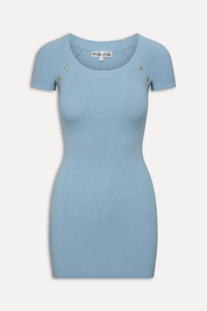 Haze Knit Mini Dress – Blue Vanilla