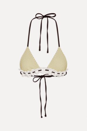 Lana Skimpy Triangle Bikini Top – Lemon Dot