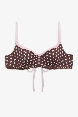 Lillie Underwire Bikini Top – Cocoa Dot