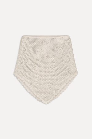 x BELLA HADID Western Crochet Poncho – White