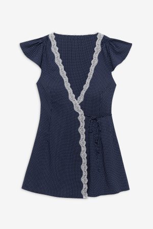 Lucy Wrap Mini Dress – Dotty