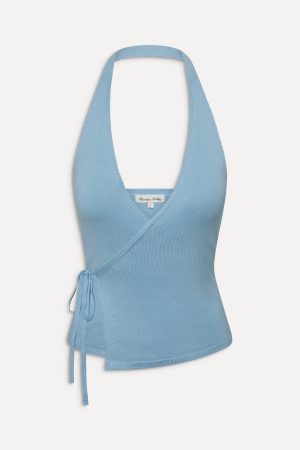 Lullaby Halter Wrap Top – Blue Vanilla