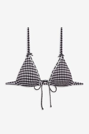 Lumia Gingham Triangle Bikini Top – Blackberry Gingham
