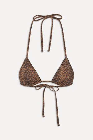 x BELLA HADID Nick Triangle Bikini Top – Lucky Leopard