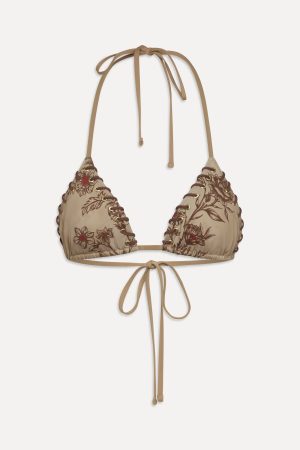 x BELLA HADID Nick Triangle Bikini Top – Desert Rose