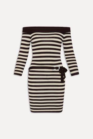 x BELLA HADID Saloon Knit Mini Dress – Cowboy Stripe