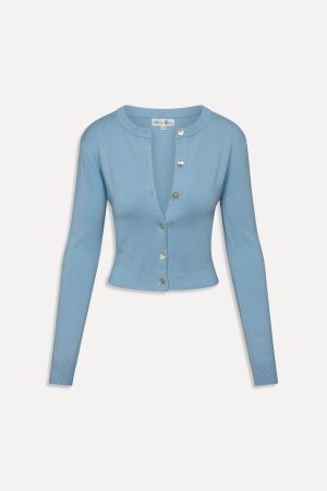 Sundae Cropped Cardigan – Blue Vanilla