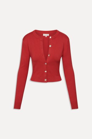 Sundae Cropped Cardigan – Cherry