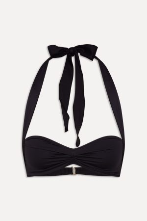 x BELLA HADID Sunday Halter Bikini Top – Black