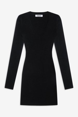 Sweetheart Knit Dress – Black