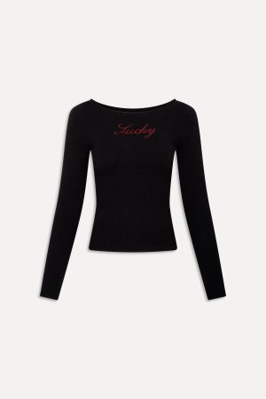x BELLA HADID Theo Knit Sweater – Lone Star Black