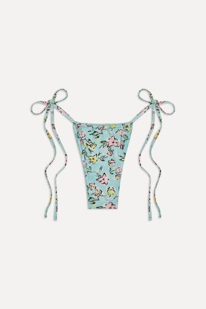 Tidal Micro String Bikini Bottom – Pastel Peony