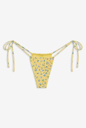 Tidal Floral Micro Bikini Bottom – Sky Blossom