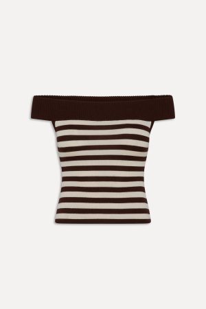 x BELLA HADID Tucker Knit Top – Cowboy Stripe