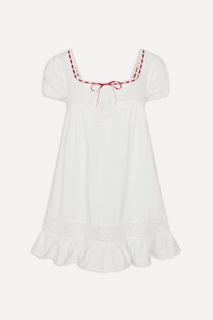 x BELLA HADID Western Poplin Mini Dress – White