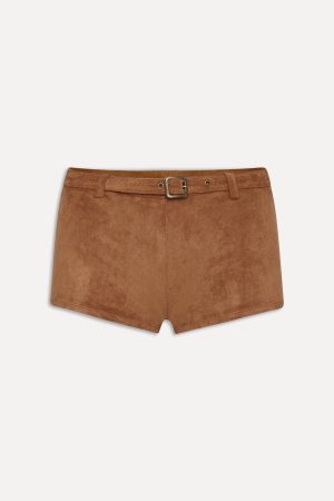 x BELLA HADID Wrangler Suede Booty Shorts – Sunkissed Suede